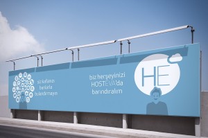 hosteva şehir reklamı mockup tasarımı